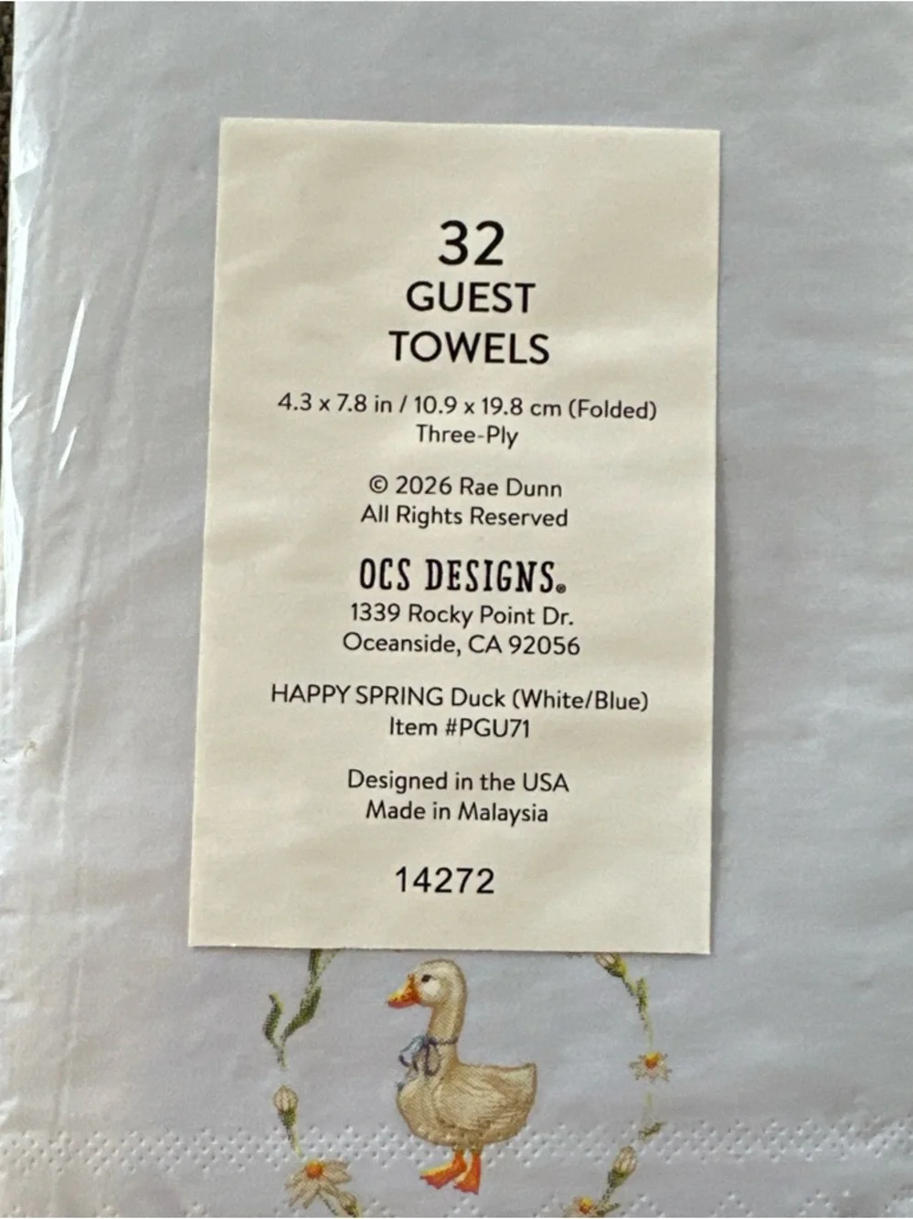 Rae Dunn Goose Duck Happy Spring Napkins Guest Towels 32 3 Ply NIP New